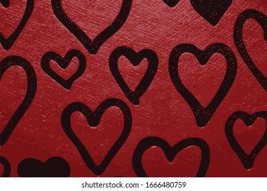 Red background with heart .Trendy wallpapers for design, fun, invitation, web, banner, business card