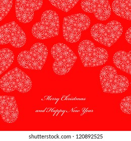 red background with hearts