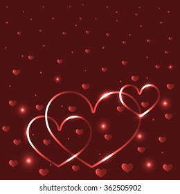 Red background with hearts.