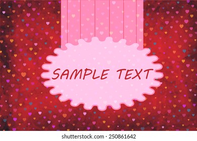 Red Background With a Lot Of Hearts And the Caption
