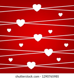 Red background. Hearts background for celebrate.