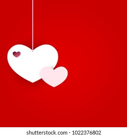 Red background with hearts design for Valentine's Day