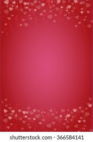 red background with hearts header and footer