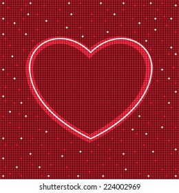 red background with hearts and lights