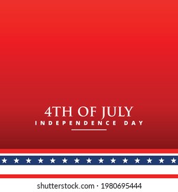 Red background holiday 4th of July USA Independence Day - Vector illustration