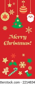 Red background illustration of Christmas.
