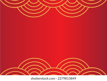 Red background in Japanese style Vector