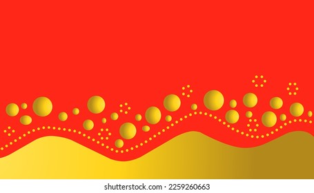 Red background with liquid gold color and balls. Perfect for website background, posters, banners, book covers