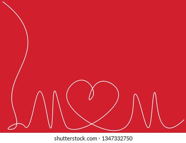 Red background love mom design, vector illustration