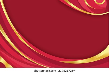 fondo rojo lujoso banner abstracto moderno con diseño dorado