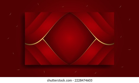 Red Background with Luxury Gold