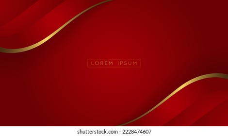 Red Background with Luxury Gold