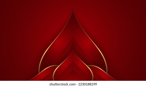 Red Background with Luxury Gold