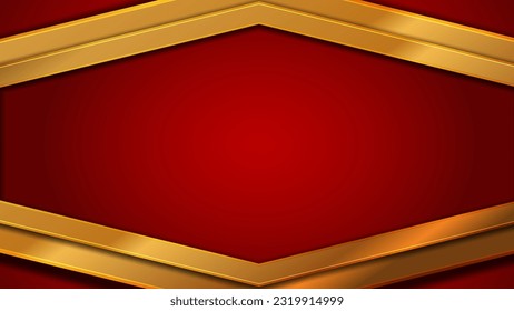 red background with luxury golden lines