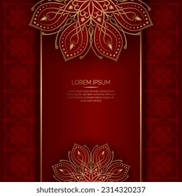 Red background with mandala ornament
