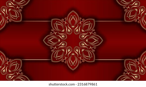 Red background with mandala ornament