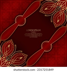 Red background with mandala ornament