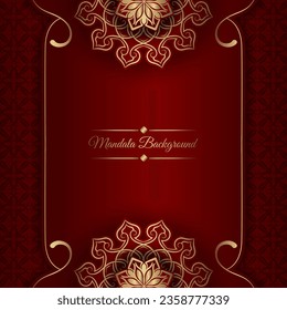 Red background with mandala ornament