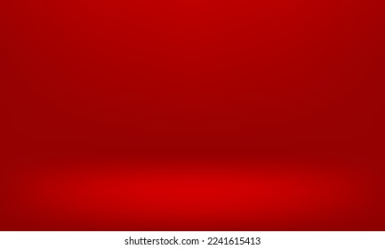 Red background Merry Christmas and Happy New Year. Happy New Year background. Space for displaying products. Room in the 3d. Vector illustration.