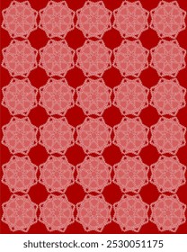 Red Background with Mesh Like Decorative Pattern