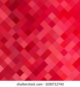Red background with mesh of rhombus or squares. Mosaic. Geometric template.