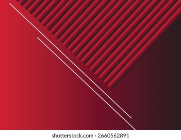 Fondo rojo de líneas minimalistas abstractas modernas Formas geométricas con Elementos de Vector.