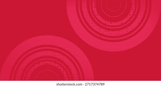 Fondo rojo con diseño de Anuncio de Formas de círculo geométrico moderno