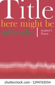 Red background with multicolored lines and title