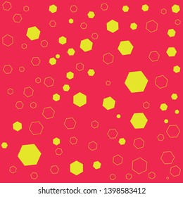 Red background on abstract geometric shape pattern vector