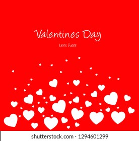 Red background on white heart valentine's day card design vector