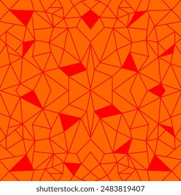 red background orange outline irregular polygon lines vector 