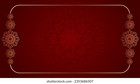 Fondo rojo con mandala ornamental