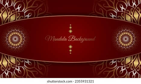 Fondo rojo con mandala ornamental