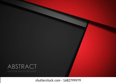 El triángulo gris rojo abstracto se solapa en el espacio en blanco negro con el diseño de texto diseño moderno de tecnología futurista de fondo ilustración vectorial de lujo moderno.