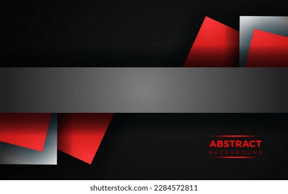 Red background overlap dimension grey vector illustration message board for text and message design modern website