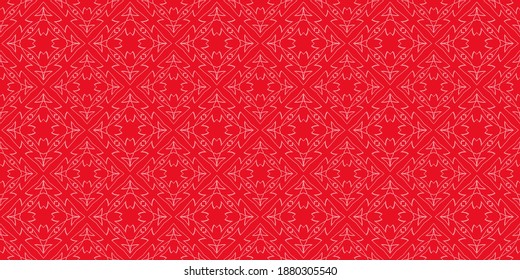 Red background pattern. Decorative ornament. Seamless wallpaper texture. Vector graphics