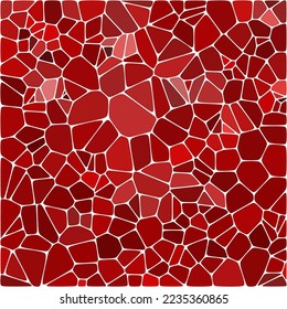 Red background in polygonal style. Mosaic. Pebbles. Vector background.