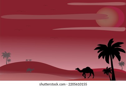 Red background presentation. Arabic background. Desert backgroun. Middle east background concept.