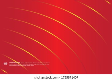 Red background with radial golden stripes.