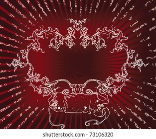 Red background with raying and the vintage cliche