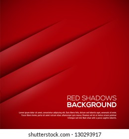 Red background with realistic shadows