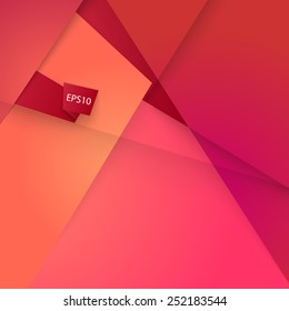 Red background with realistic shadows. Vector illustration for your business presentations. EPS10.