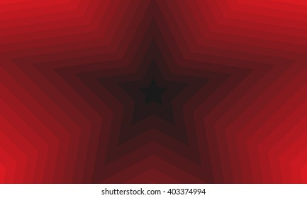 red background receding into the distance as stars