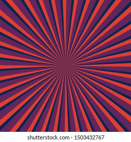 red Background with retro rays. Color abstract ray star burst background pattern design . Vector illustration