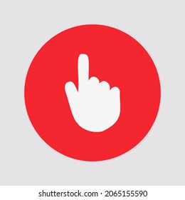 red background right hand finger vector logo
