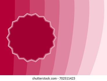 Red background with round frame. Vector illustration