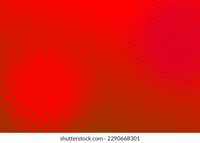 Red background with round halftone, retro pop art design.  
