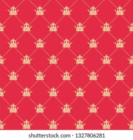 Red background in royal style seamless pattern, vector image