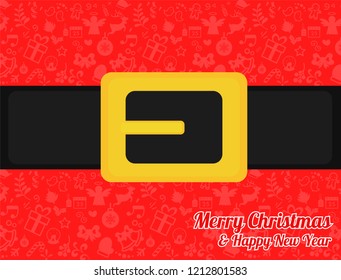 Red background of Santa Claus costume With icon christmas pattern.
