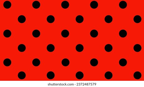 Red background seamless pattern with black dots